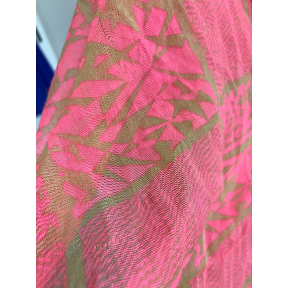 Do everything in Love Tan Neon Pink light weight Infinity Scarf - Picture 5 of 11